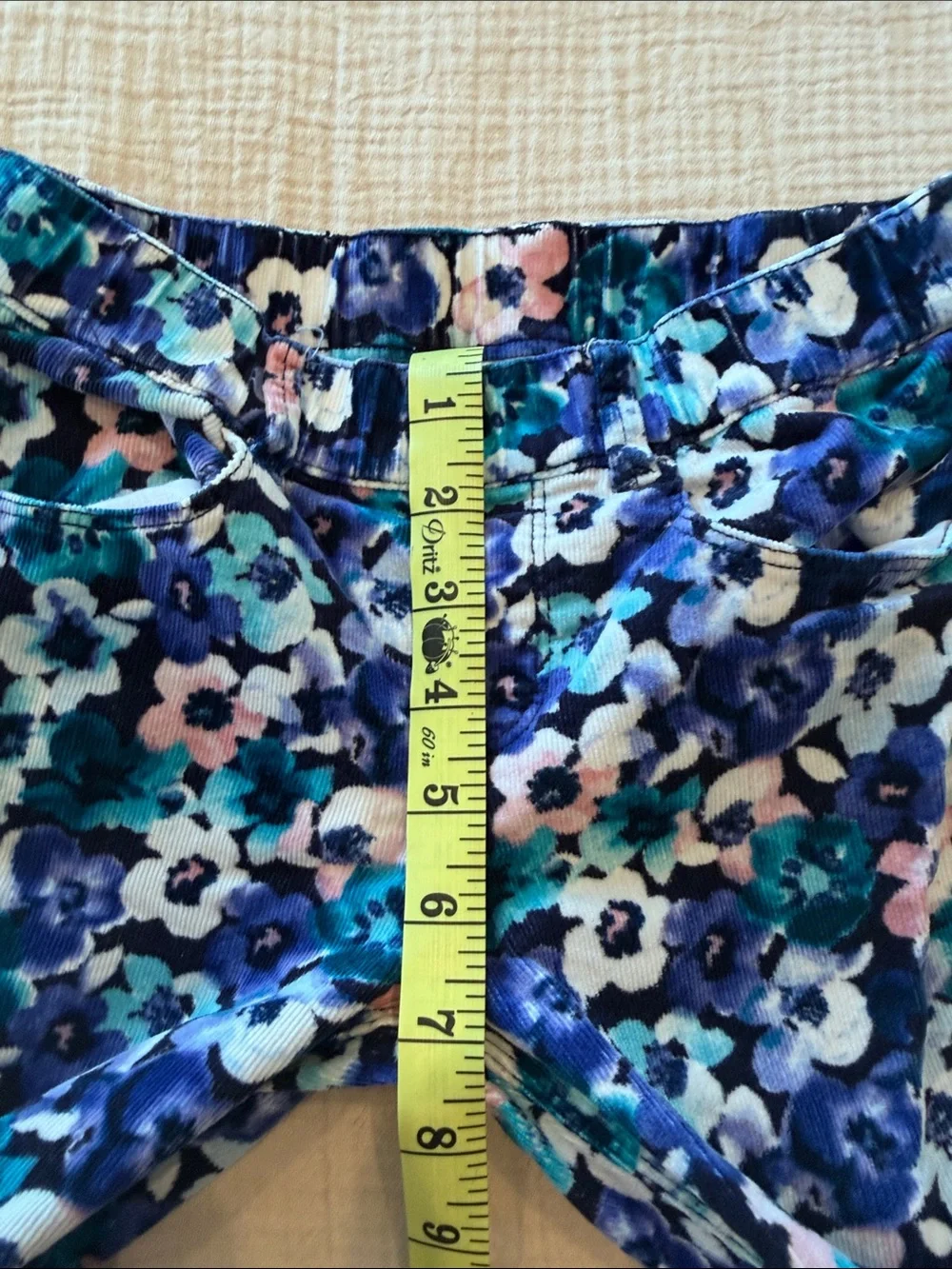Gymboree Blue Floral Corduroy Leggings - Navy, Teal, Pink, White